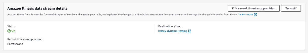 Поток Kinesis DynamoDB
